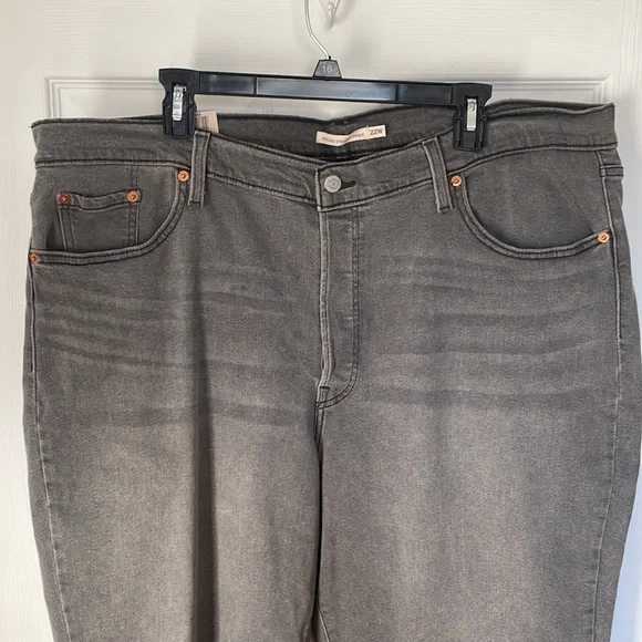 NWT Levi’s Ribcage Ankle Straight Jeans Plus Sz 22 Cosmic Chatter Gray High Rise - Picture 5 of 11